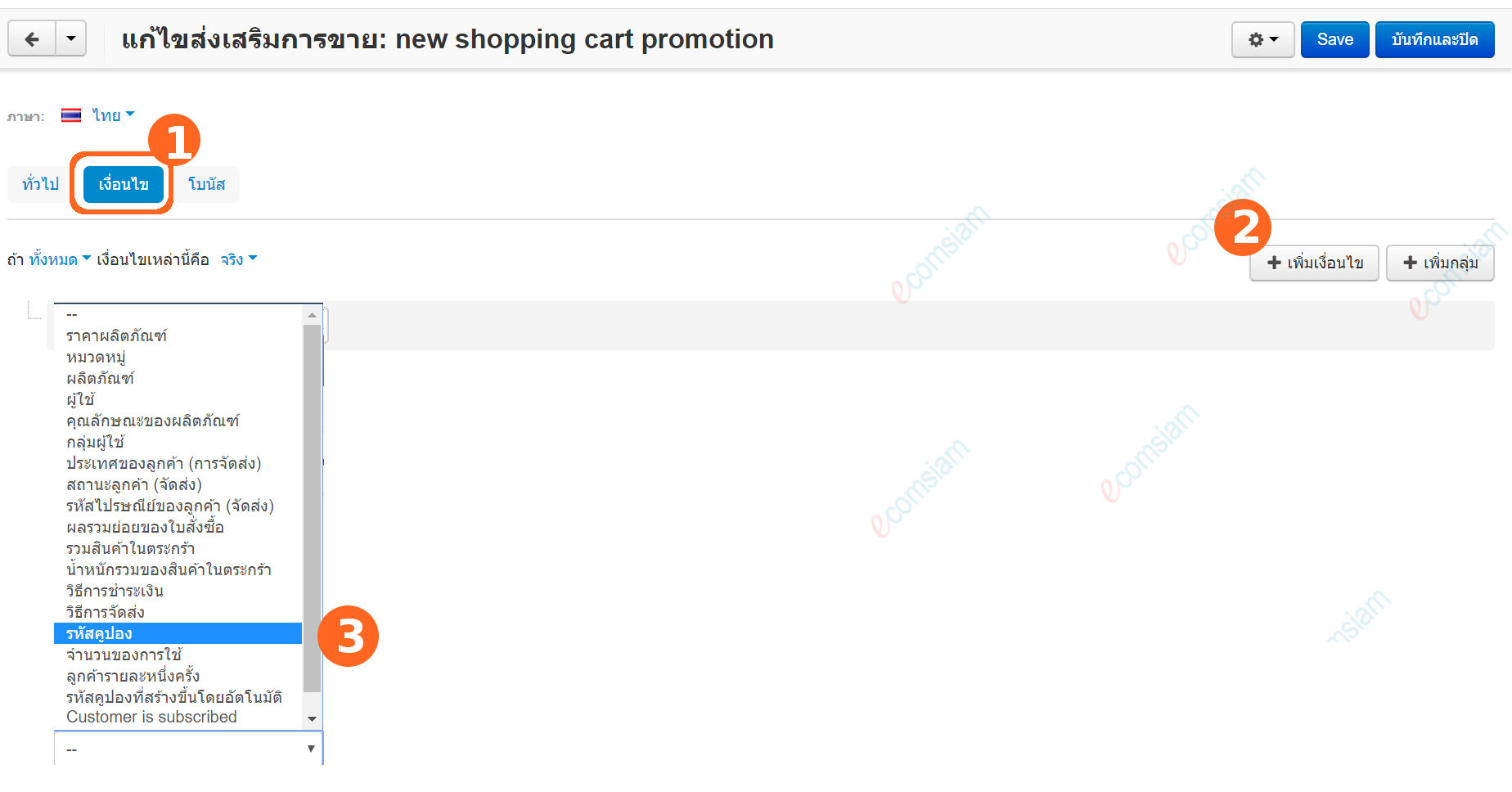 เว็บไซต์สำเร็จรูปไทย - คู่มือร้านออนไลน์ - การจัดการร้านออนไลน์ - สร้างเว็บไซต์ - การตลาด โปรโมชั่น promotion สร้างคูปอง create coupon
