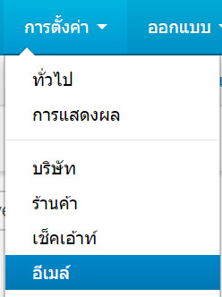 เว็บไซต์สำเร็จรูปไทย - คู่มือร้านออนไลน์ - การจัดการร้านออนไลน์ -ตั้งค่า-อีเมล์-email